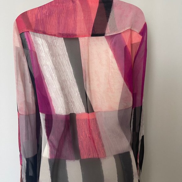 Sheer multi color block blouse - Picture 3 of 6
